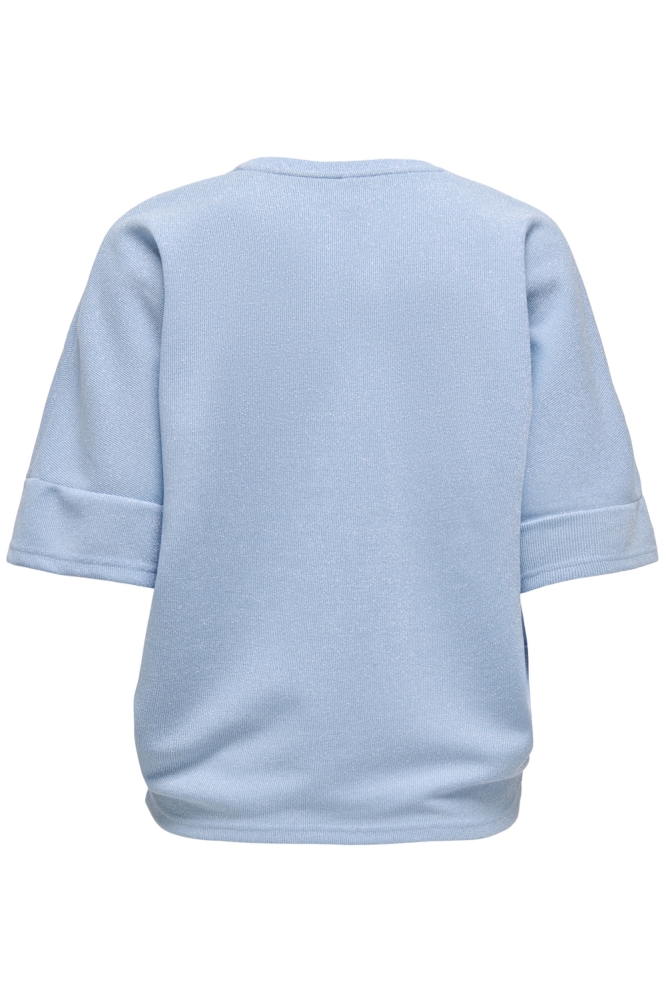 ONLIVY S/S GLITTER V-NECK TOP CS JR 15347713 SOFT CHAMBRAY/SILVER GLI